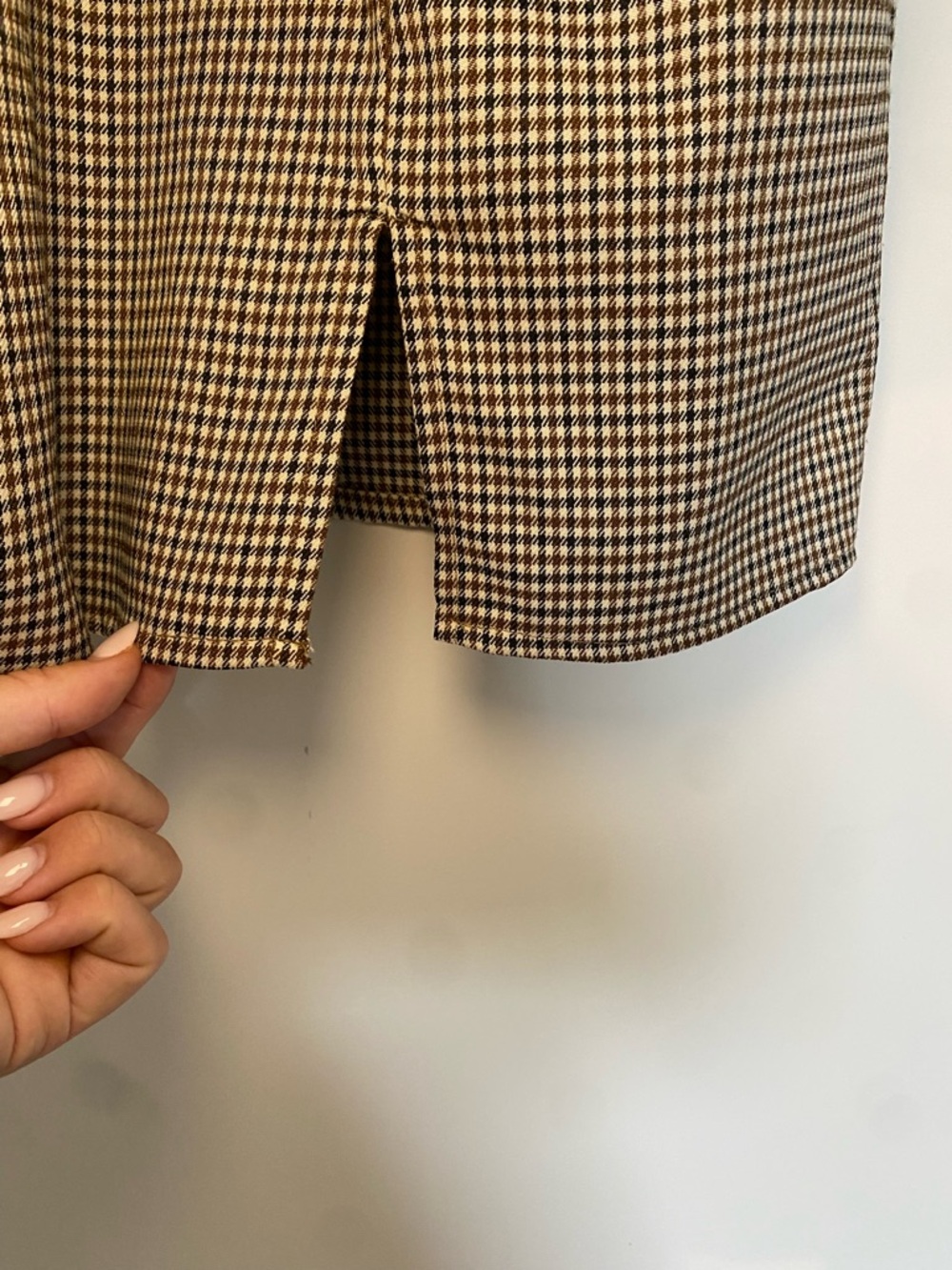 Gingham/Plaid Dress in Brown and Cream - Picture 6 of 6